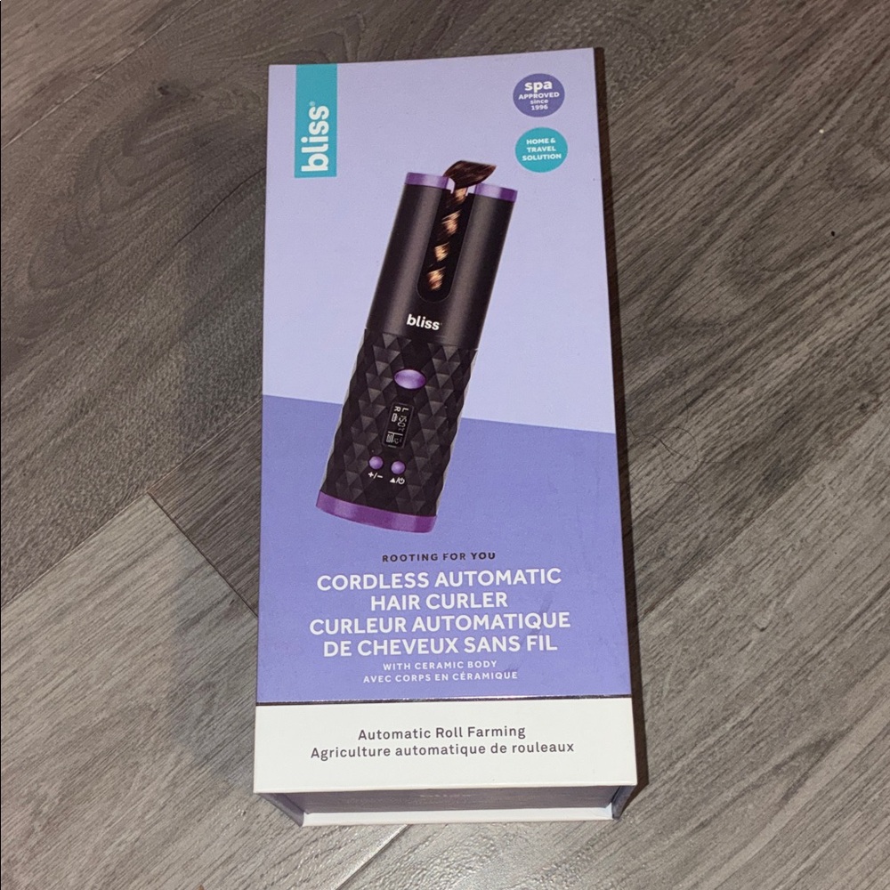 Bliss Cordless Hair Curler - Purple and Black